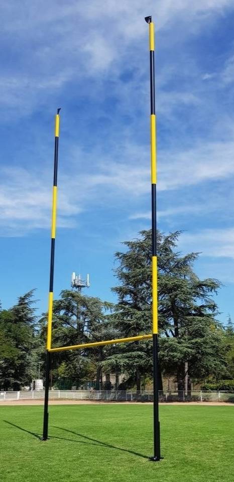 Buts de rugby de 12m entièrement personnalisé en noir et jaune