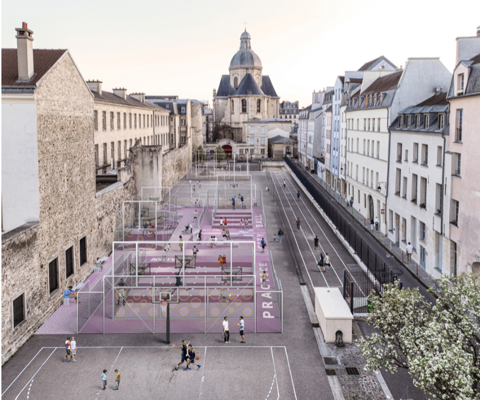 Réalisation de practice city ball pour collectivité avec espace de jeu inclusif