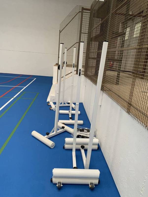 Poteaux de badminton mobiles scolaire avec lest et poteau central